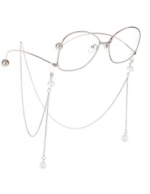 Fashion Silver Chain Hanging Neck Pearl Glasses Chain