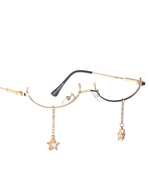 Fashion Gold Stars Star Zircon Lensless Glasses Frame
