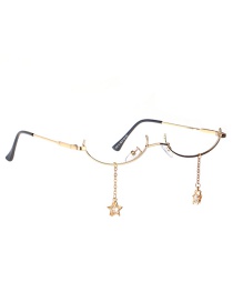Fashion Golden Glasses Star Zircon Lensless Glasses Frame
