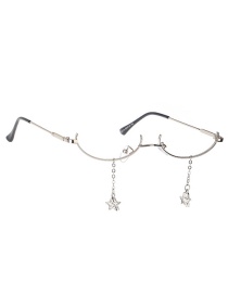 Fashion Silver Glasses Star Zircon Lensless Glasses Frame
