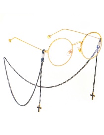 Fashion Black Hanging Neck Cross Does Not Fade Chain Glasses Chain