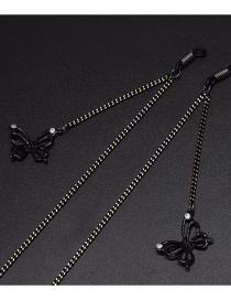 Fashion Black Hanging Neck Butterfly Chain Glasses Chain
