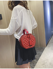 Fashion Red Rhombic Rivet Portable Slung Shoulder Bag