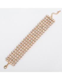 Fashion Gold Multi-row Full Diamond Bracelet