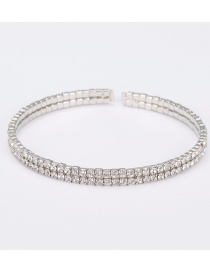 Fashion Silver Silver Plated Steel Diamond Bracelet