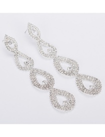Fashion Silver Full Drilled Hollow Earrings