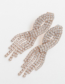 Fashion Gold Crystal Tassel Earrings