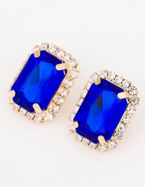 Fashion Blue Crystal Gemstone Earrings