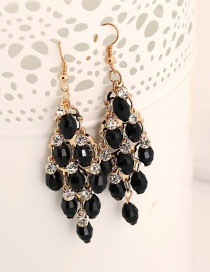 Fashion Black Crystal Earrings