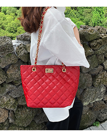 Fashion Red Pure Color Decorated Bag
