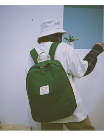 Fashion Green Solid Color Backpack