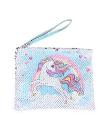 Fashion Rainbow Unicorn Sequined Unicorn Cartoon Print Sequins Hand Bag