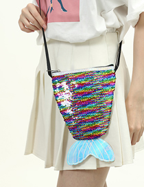 Fashion Multicolored Fish Mermaid Sequin Shoulder Crossbody Bag