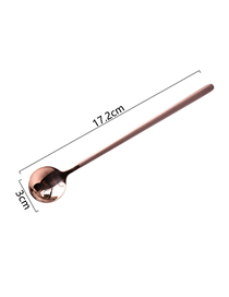 Fashion 17cm Long Handle Rose Gold Spoon 304 Stainless Steel Dessert Spoon