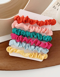 Fashion Color Cloth Hair Ring 6 Pieces