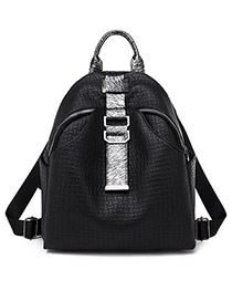 Fashion Black Elephant Pattern Backpack