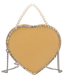 Fashion Yellow Trumpet Heart-chain Single Shoulder Messenger Bag