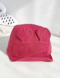 Fashion Ear Soft Hat: Wine Red Ear Canvas Soft 檐 Children's Baseball Cap