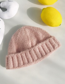 Fashion Thick Side Short Pink Wool Knit Parent-child Melon Cap