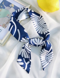 Fashion Artificial Silk Blue And White Flower Double-sided Printing Strips 90cm