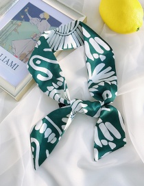 Fashion Artificial Silk Green White Flower Double-sided Printing Strips 90cm