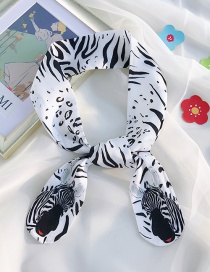 Fashion Zebra On White Cartoon Animal Print Rounded Scarves