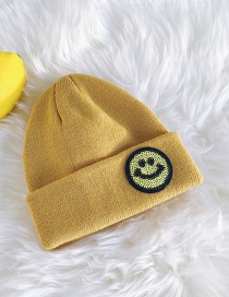 Fashion Smiley Turmeric Knitted Wool Sequin Cap
