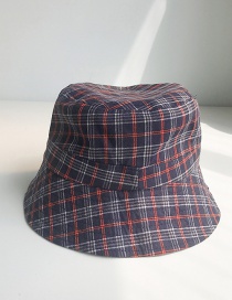 Fashion Small Lattice Navy Plaid Fisherman Hat