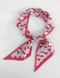 Fashion Three-color Shell Rose Red Small Scarf