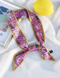 Fashion Angled Cat Pink Cat Print Small Scarf
