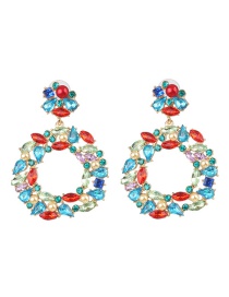 Fashion Color Geometric Garland Alloy Stud Earrings