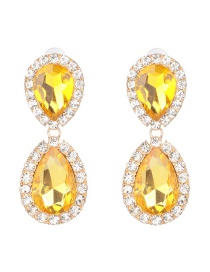 Fashion Yellow Water Droplet Earring