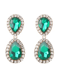 Fashion Green Water Droplet Earring