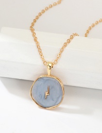 Fashion Blue Alloy Drop Oil Star Moon Necklace