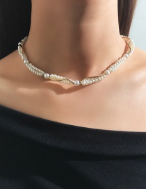 Fashion Gold Pearl Alloy Necklace