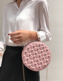Fashion Pink Chain Pearl Handbag Shoulder Messenger Bag