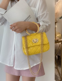Fashion Yellow Lingge Chain Hand Shoulder Shoulder Bag