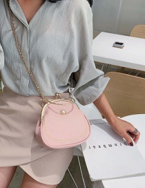 Fashion Pink Alloy Jaw Chain Shoulder Bag Shoulder Bag