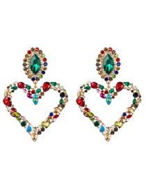 Fashion Color Love-shaped Acrylic Diamond Earrings