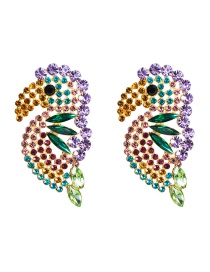 Fashion Purple Acrylic Diamond Stud Earrings