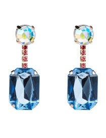Fashion Blue Acrylic Diamond Sapphire Earrings