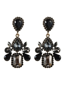 Fashion Black Multi-layer Drop-shaped Acrylic Diamond Earrings