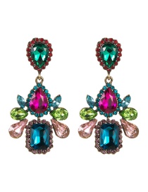 Fashion Color Multi-layer Drop-shaped Acrylic Diamond Earrings