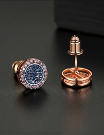 Fashion Rose Gold Round Pavé Earrings