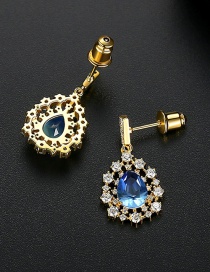 Fashion Blue Copper Inlay Zircon Earrings