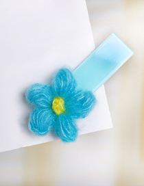 Fashion Blue Flower 7cm Duckbill Clip Acetate Plate Small Flower Duckbill Clip