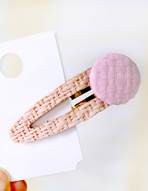 Fashion Pink Straw Button 7cmbb Clip Button Hair Clip Straw Bangs Clip