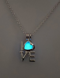 Fashion Sky Blue Love Hollow Fluorescent Necklace