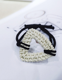 Fashion White Triangle Hand-woven Hair Ring Braided Retro Geometric Pole Ponytail Bandage
