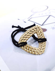 Fashion Brown Triangle Hand-woven Hair Ring Braided Retro Geometric Pole Ponytail Bandage